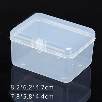 

Transparent Plastic Storage Box Clear Square Multipurpose Display Case Plastic Jewelry Storage Boxes HOT 8.2*6.2*4.7mm
