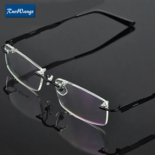 

RuoWangs Men rimless Eyeglasses Frame myopia glasses men optical frame brand eye glasses frames men glasses spectacles rimless
