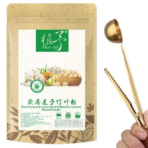 Folhas de Bambu em pó Materiais de Filme Puro Vegetal Natural Poria Cocos & Lotus Seed Misturado Rosto Antioxidante Hidratante 100g 100%