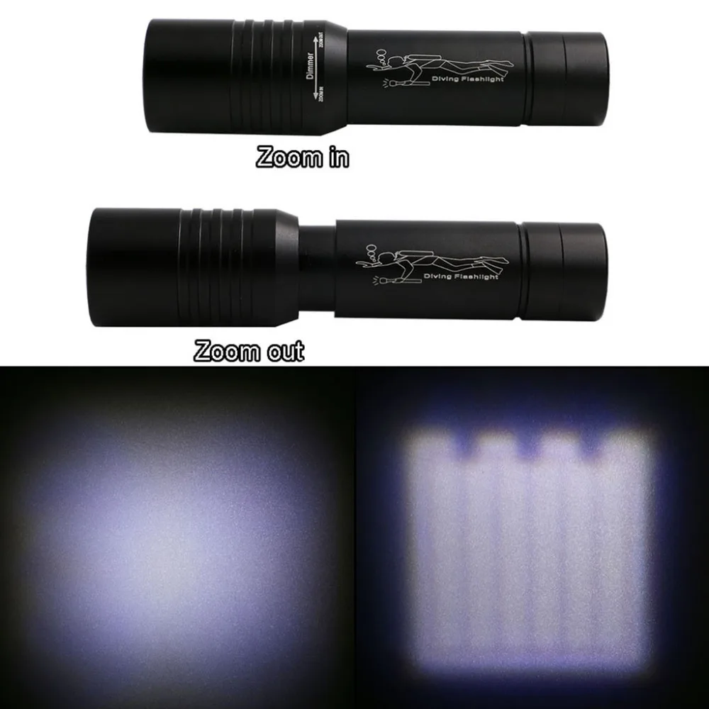2019 LED aluminum alloy telescopic focusing diving bike flashlight USB rechargeable flashlight for bicycle LED waterproof 40J19 (7)