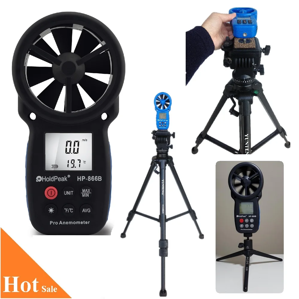 HP 866B Portable Digital Anemometer 0 30m/s Handheld Wind Speed Tester