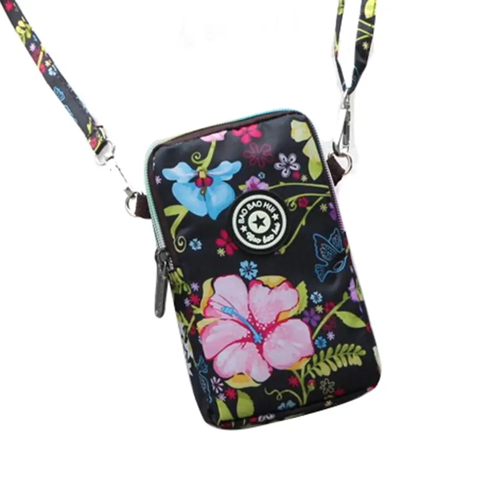 

Korean Style Women's Shoulder Bag Print Mobile Phone Bag Messenger Running Arm Wrist Bags Sports Bag Coin Purse With Zipper