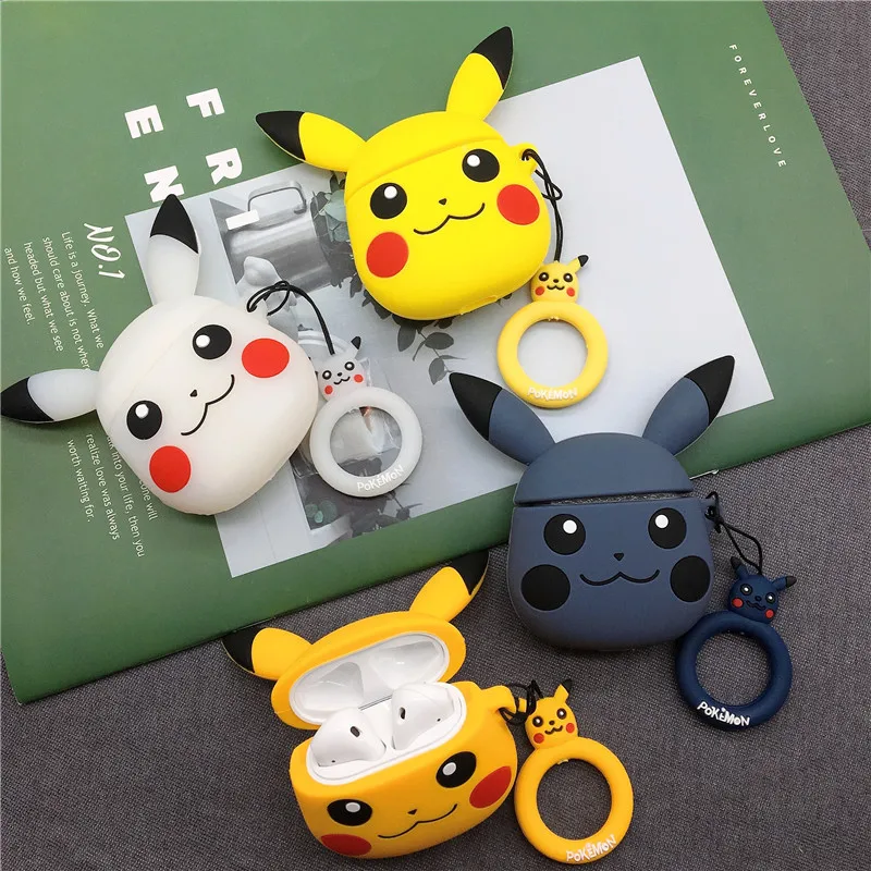 Pokemon Earphone Protective Case Cosplay Props Silicone Apple AirPods 1 2 Accessories Pikachu Headphone Case