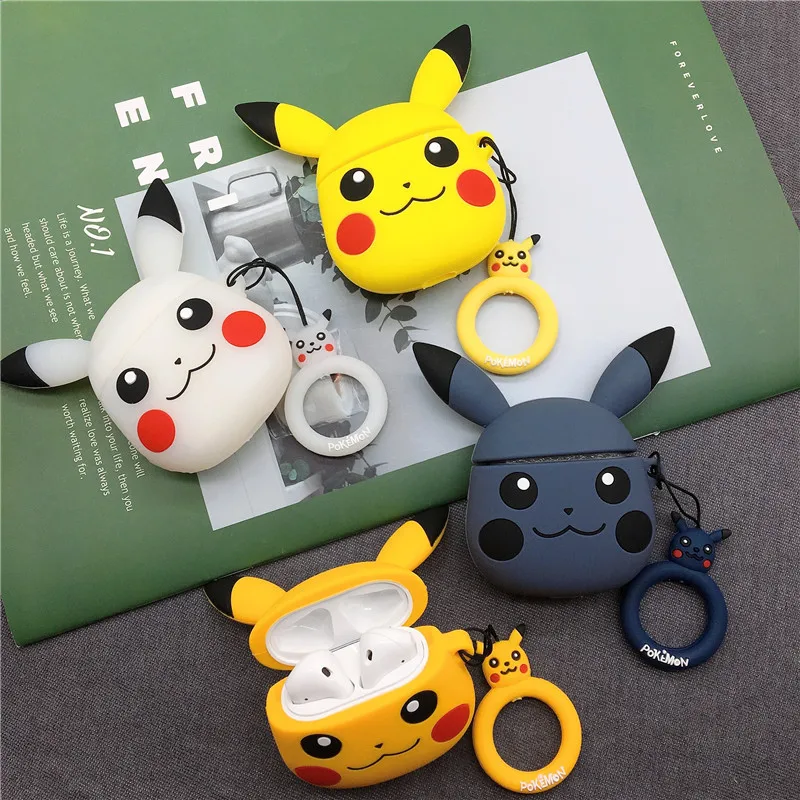 

Pokemon Earphone Protective Case Cosplay Props Silicone Apple AirPods 1 2 Accessories Pikachu Headphone Case