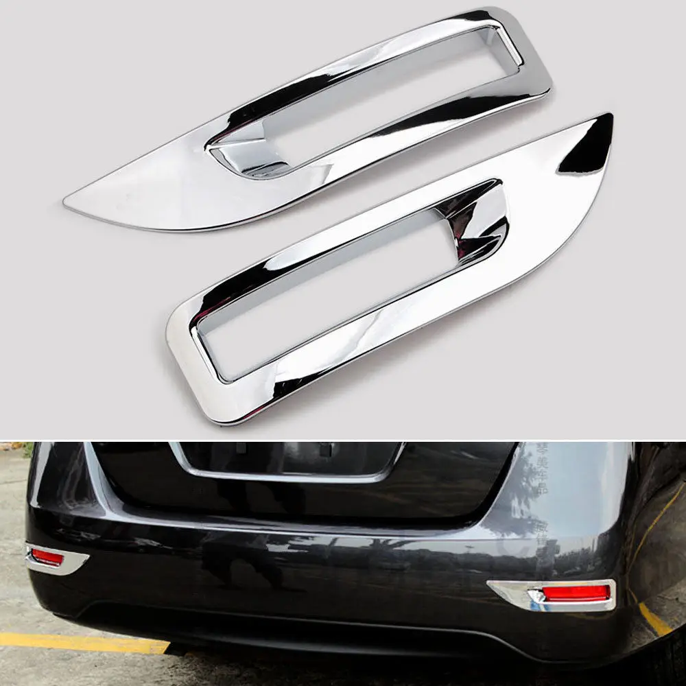

BBQ@FUKA Fit For 13-15 Nissan Sentra Sylphy Rear Bumper Chrome Fog Light Trim Lamp Cover