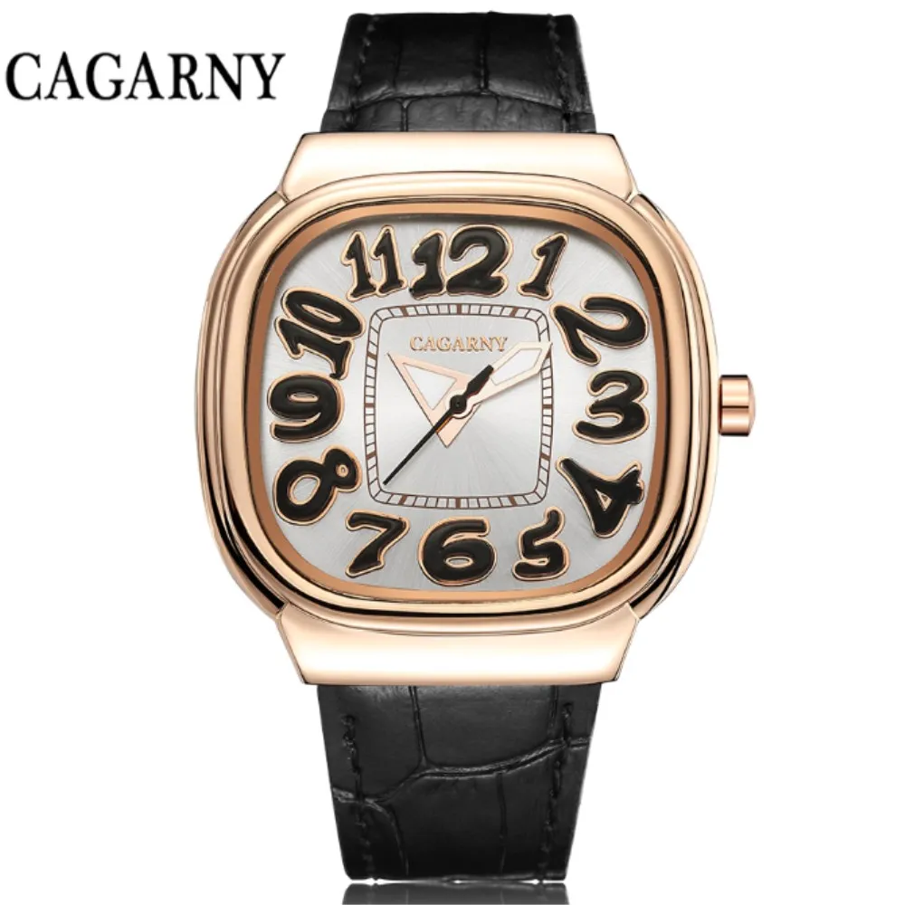 

CAGARNY Gold Watches Fashion Brand Women Leather Strap Watch Ladies Vintage Style Hand Clock Gifts Female Quartz Wristwatches
