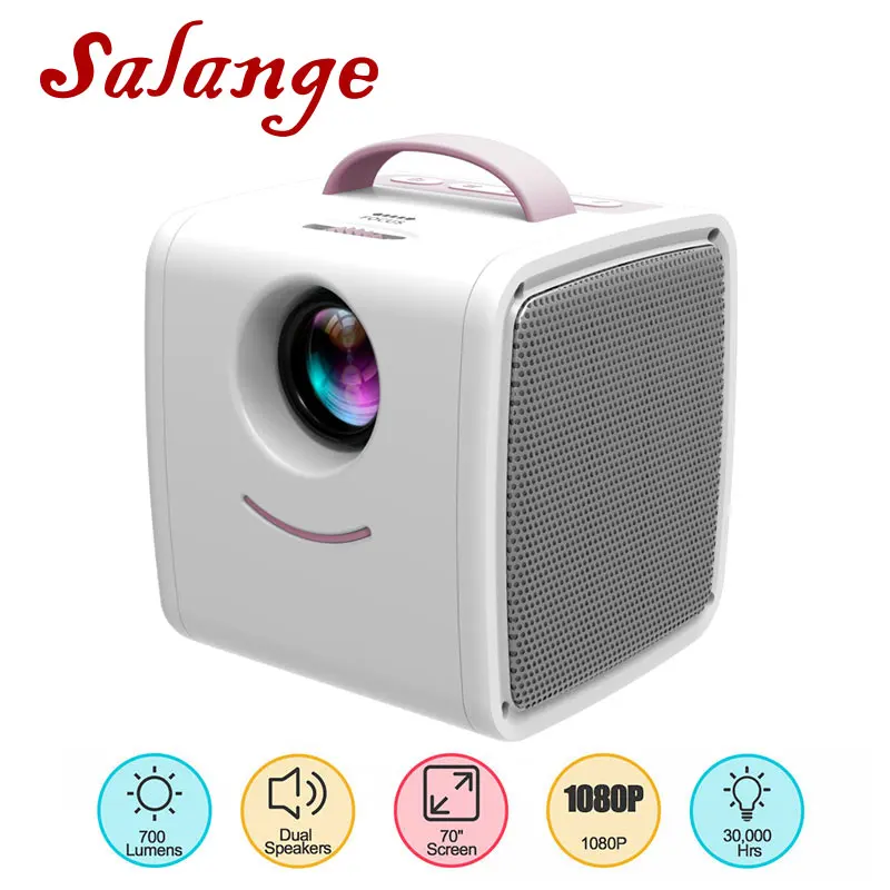 Salange Q2 جهاز عرض صغير 700 لومينز الأطفال لعبة المحمولة العارض الأطفال التعليم البسيطة LED المنزل متعاطي المخدرات دعم 1080 P