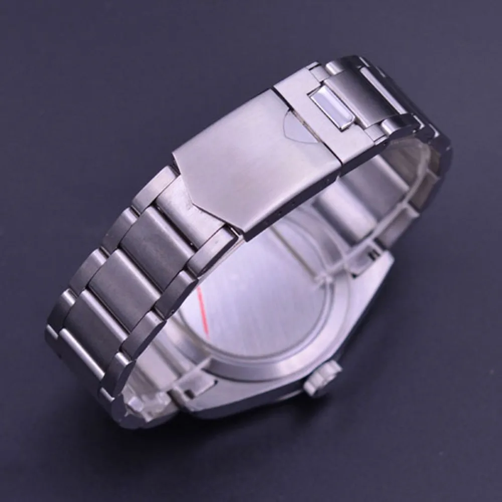 41 мм Corgeut черный/стерильный циферблат сапфировое стекло светящиеся механические Автоматические Мужские часы ремешок из нержавеющей стали