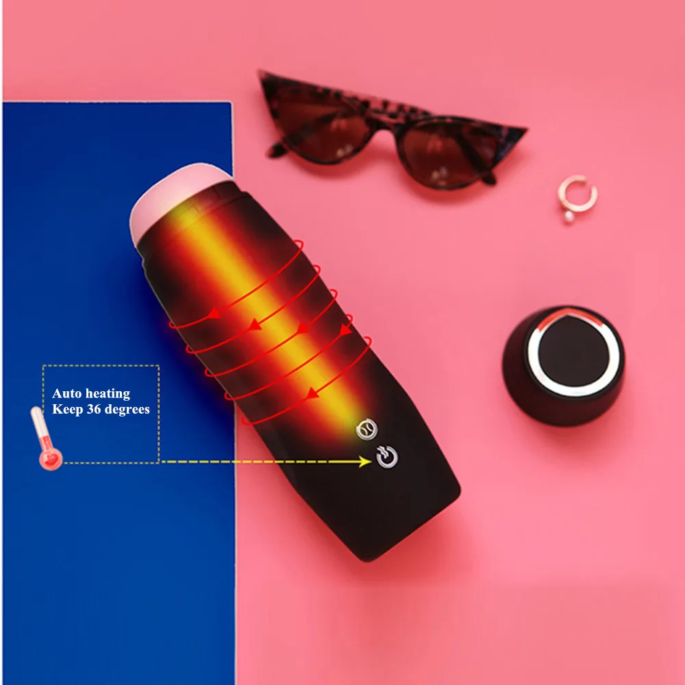 Auto Airbag Masturbation Cup Male Penis Pocket Tube Deep Throat Suck Heating 8 Modes Vibrator Adult Sex Toys for Men Masturbator (3)