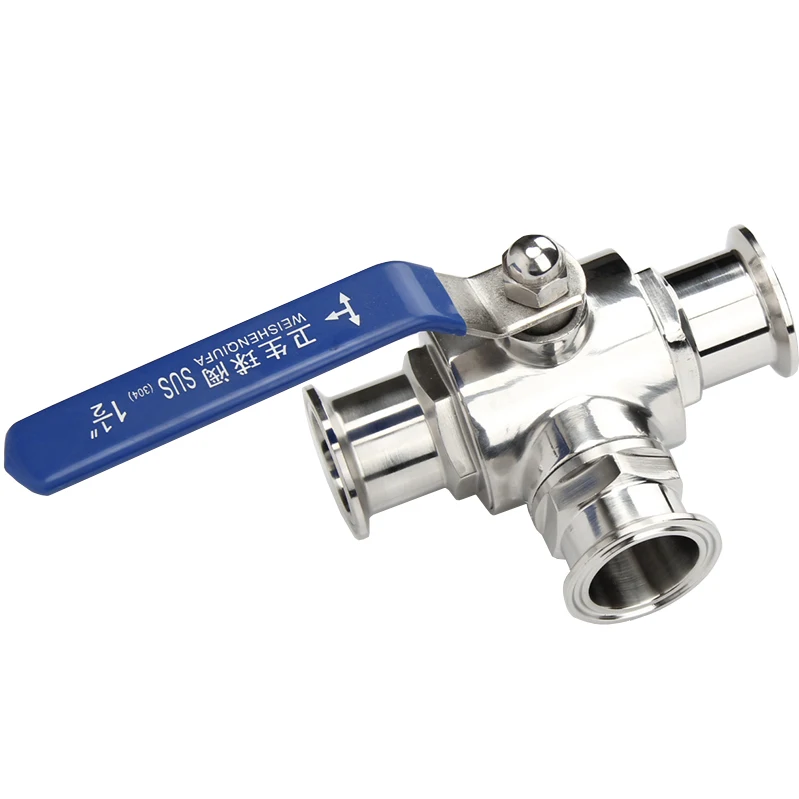 304/316 Stainless Steel 3 Way Sanitary Ball Valve 1&quot T Port Ferrule Type Homebrew Hygiene Grade | Обустройство дома