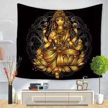 Indian Buddha Statue Tapestry Wall Hanging Wall Cloth Mandala Bohemian Tapestries Psychedelic Yoga Carpet Home Decoration