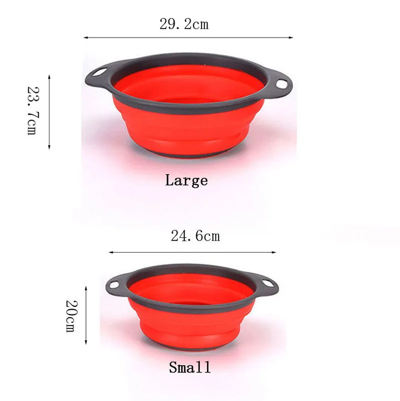 Складной силиконовый дуршлаг для кухни, 3 цвета