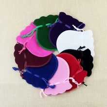 Velvet Bag Brand Wholesale 50pcs Combine Coloration Gourd Spherical Form Material Velvet Jewellery Luggage Small Packaging Pouches eight*10cm