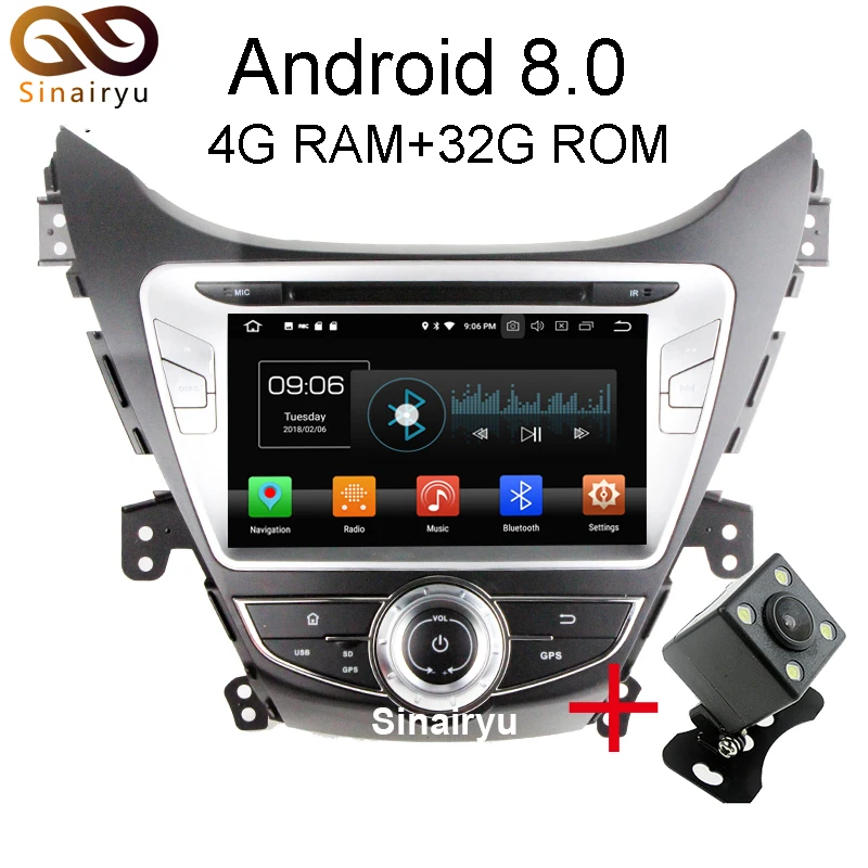 4 ГБ Оперативная память Octa Core Android 8 0 автомобильный DVD gps радиоприемник hyundai Elantra Avante