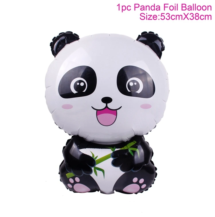 Huiran Cute Panda Balloon Happy Birthday Balloons Air Party Ballons Birthday Party Decor Kids Favors Animal Black Baloons Balls - Цвет: Panda foil balloon