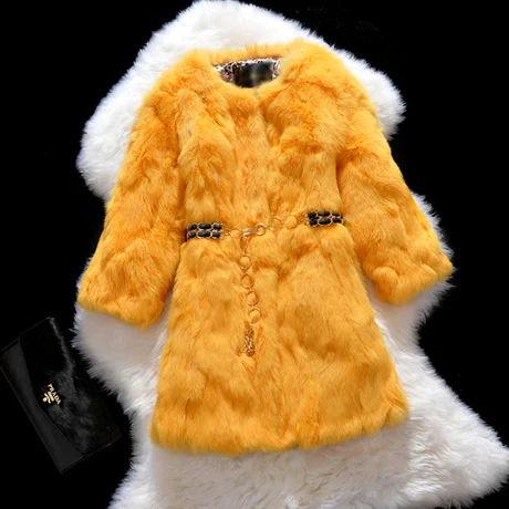 EMS Free shipping 2014 new Luxury Rabbit Fur font b Coat b font Jacket Ladies Fur