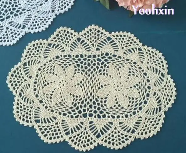 

New oval Cotton Crochet tablecloth white handmade Table cloth mantel lace tea dining Table Cover kitchen Christmas wedding decor