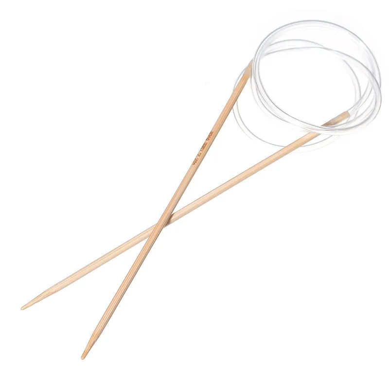 

DoreenBeads Bamboo Circular Knitting Needles Transparent Tube Knitting Needles Crafts Sewing Accessory 80cm(31 4/8") long,1Pair