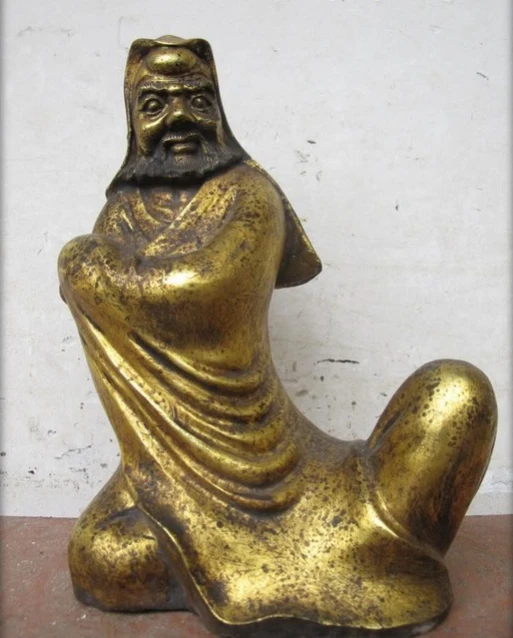

003605 11"Chinese Tibet Classical old Bronze Gild Dharma Tantric Buddha Statue