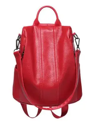 Женские рюкзаки из натуральной кожи, женский рюкзак, новинка, большая вместительность, для путешествий, в консервативном стиле, женские сумки,, модная новинка C645 - Цвет: Красный