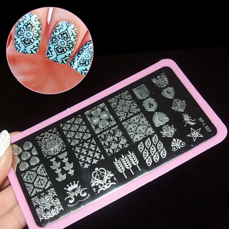 Printing Polish Gel Manicure Stencils Nail Art Stamp Plates Flower