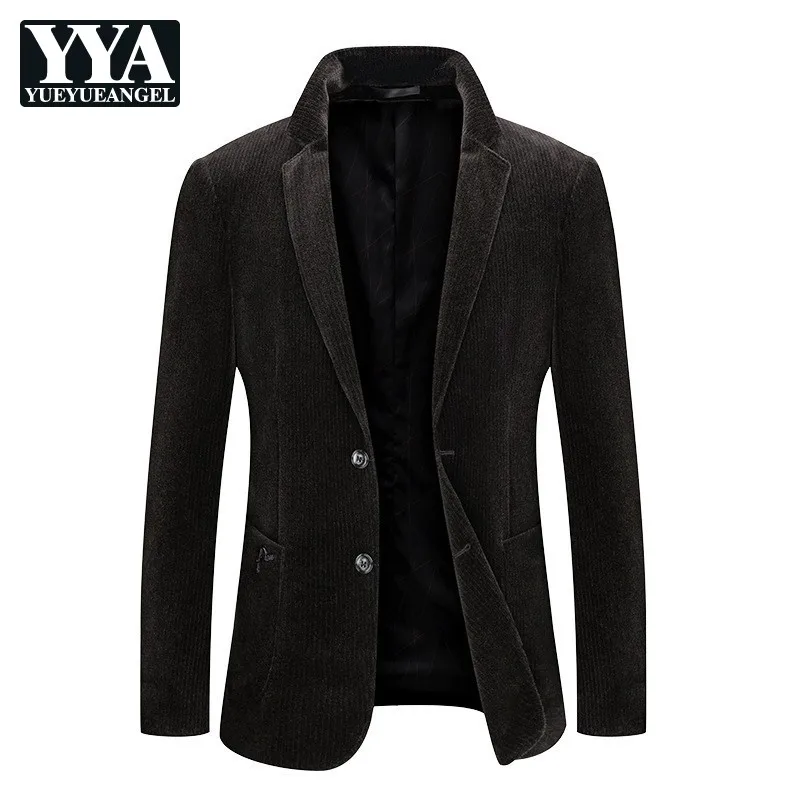 Для мужчин s одежда вельвет формальные Бизнес костюм повседневное однобортный пиджаки для женщин пальто человек демисезонный тонкий