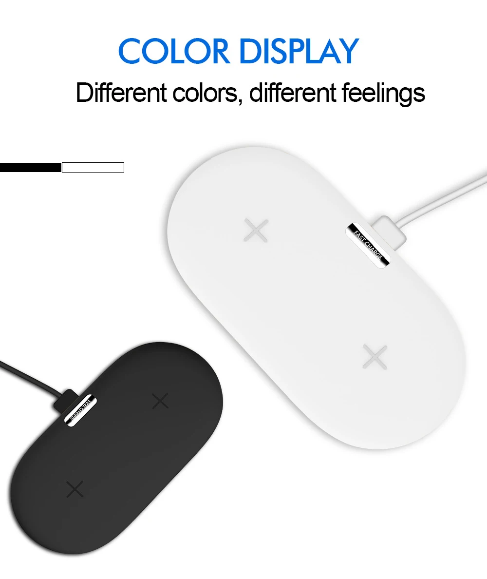 NYFundas 2-in-1 Wireless Charger For iPhone X 8 8 Plus Samsung Galaxy S9 Note 9 S8 S7 Plus S6 Edge Induction Charging Pad QC3.0 (3)