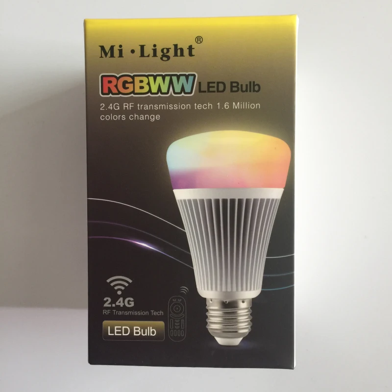Milight 2.4 г умная лампа Беспроводной E27 8 Вт RGB + Цвет изменения температуры 85-265 В затемнения rgbww светодиодное освещение лампы