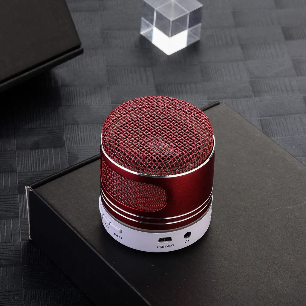 Мини Bluetooth металлический динамик USB СВЕТОДИОДНЫЙ свет Hi-Fi boxesбеспроводной портативный музыкальный сабвуфер MP3 светодиодный свет с