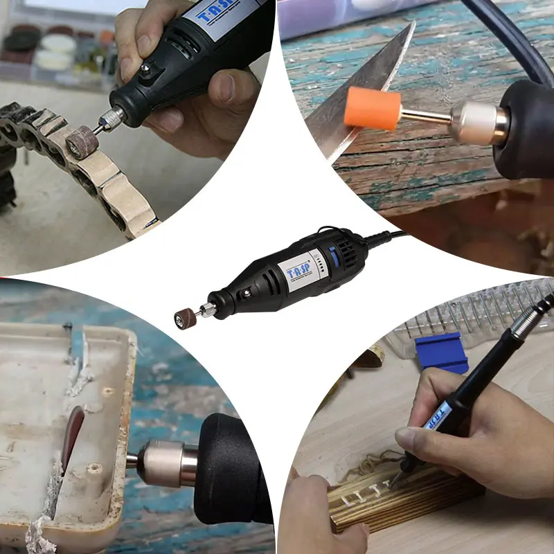 Kopen TASP 220 v 130 w Elektrische Mini Boor Grinder Rotary Graveur Tool Set met Veiligheidsbril en Accessoires