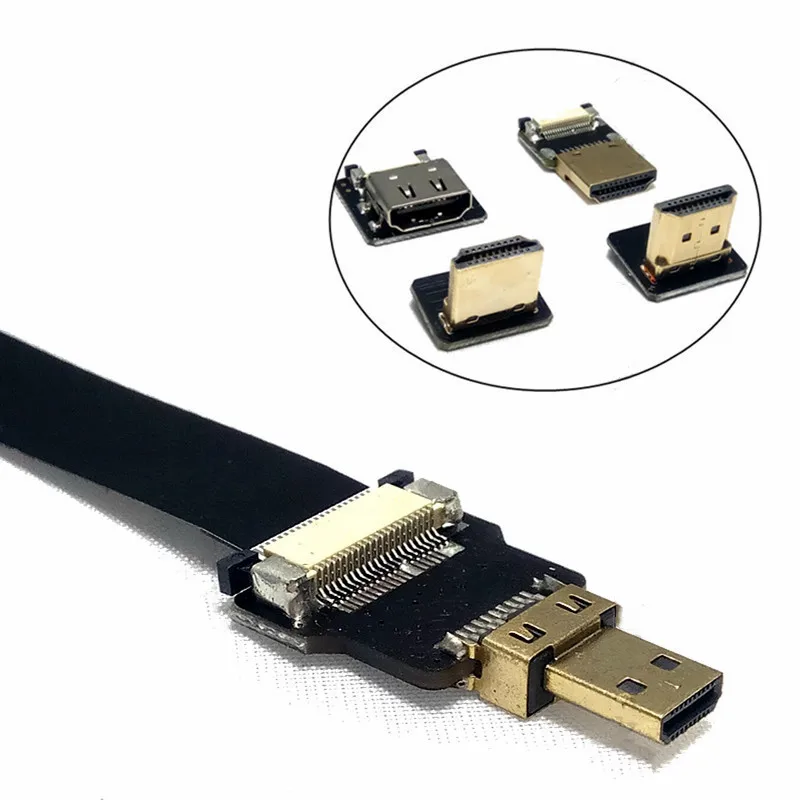 FPV Micro HDMI мужчина к FPC плоский кабель 5 см 10 20 30 50 80 для Gopro HERO 4 3 SJCAM SJ5000 SJ4000 Xiaomi