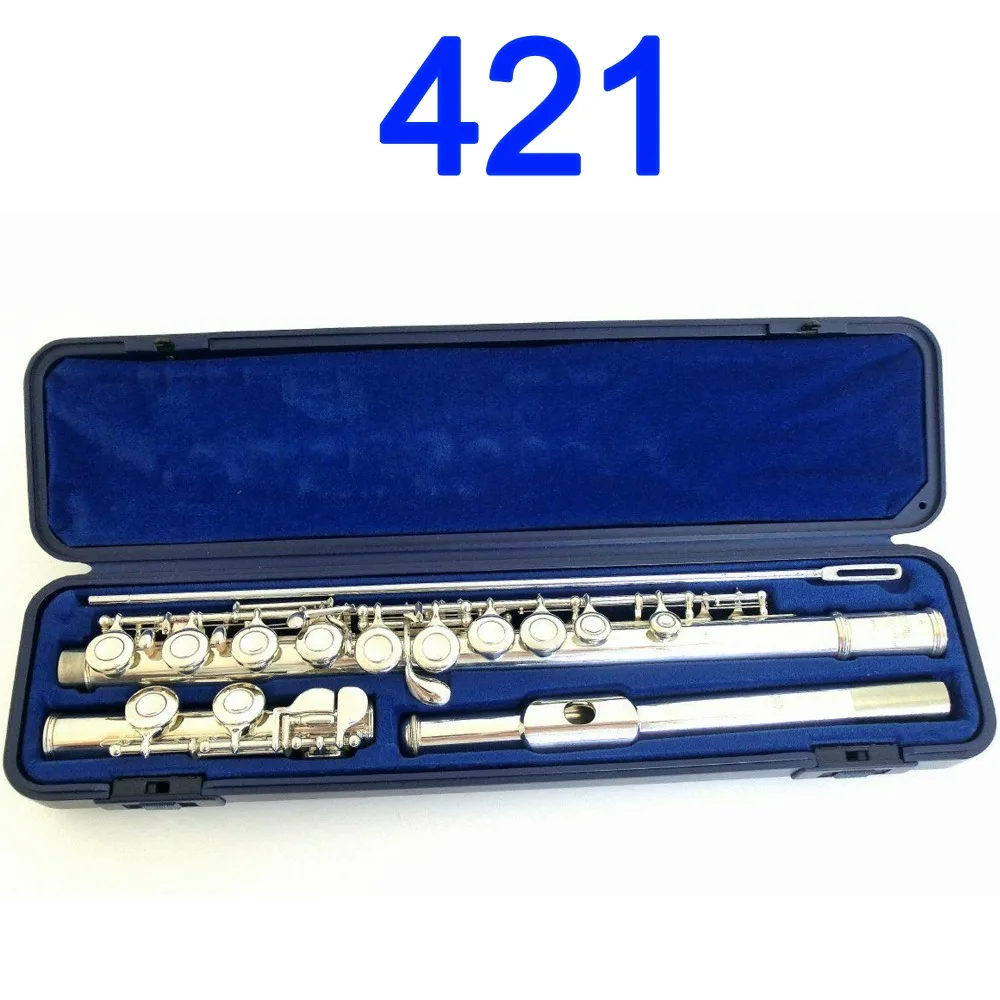 

Japan Professional Flute 421 Silver Plated Flute Instrument Intermediate Student Flutes Model 421 16 Holes Closed Hole E Key