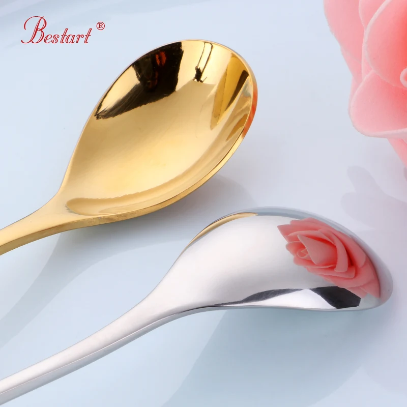 12pcs/lot Stainless Steel Coffee& Tea Spoon With Long Handle Kitchen Colourful Coffee Mixing spoons Ice Cream Dessert Spoons