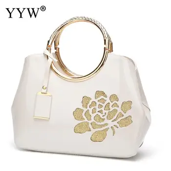 

Elegant Top Handle Handbag Female Floral Luxury Handbags Women Bags Designer Tote Bag Vintage Shell Shape Bolsa Feminina Flower