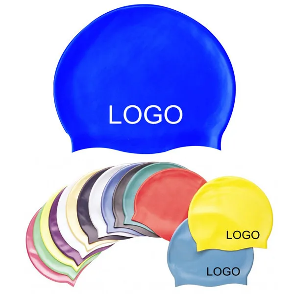 300pcs/lot Brand New Solid Color Customized Silicone Swimming Cap