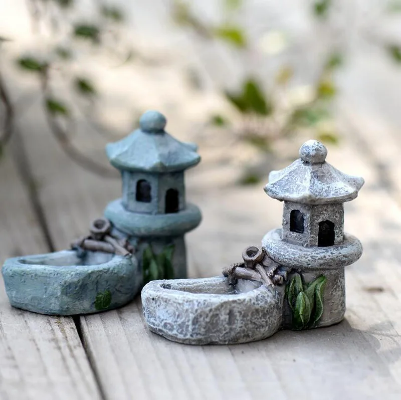 

Mini Pool Tower statue resin craft home decor miniature fairy garden decoration accessories figurine Birthday Cake Car figure