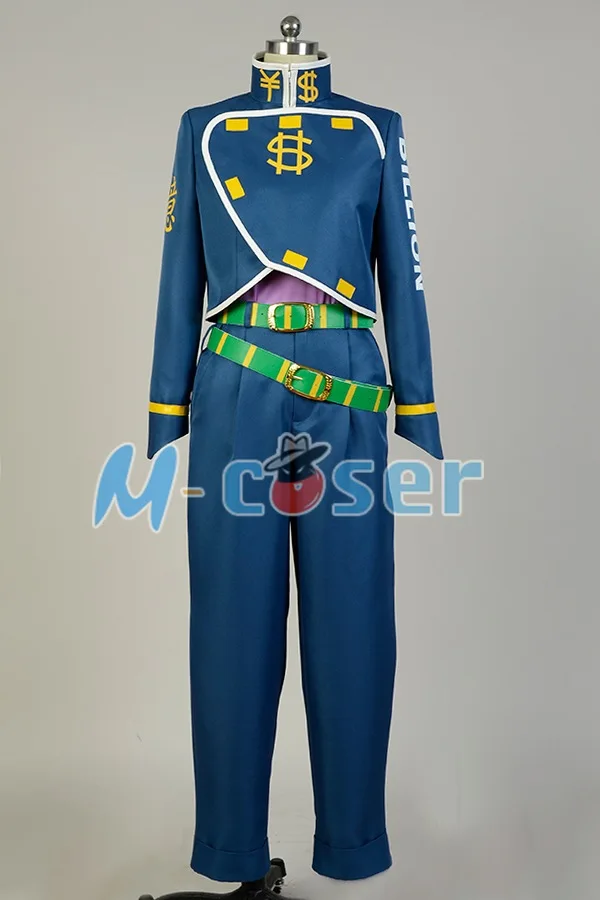 JoJo's Bizarre Adventure Nijimura Okuyasu Cosplay Costume Blue Uniform Full Set 