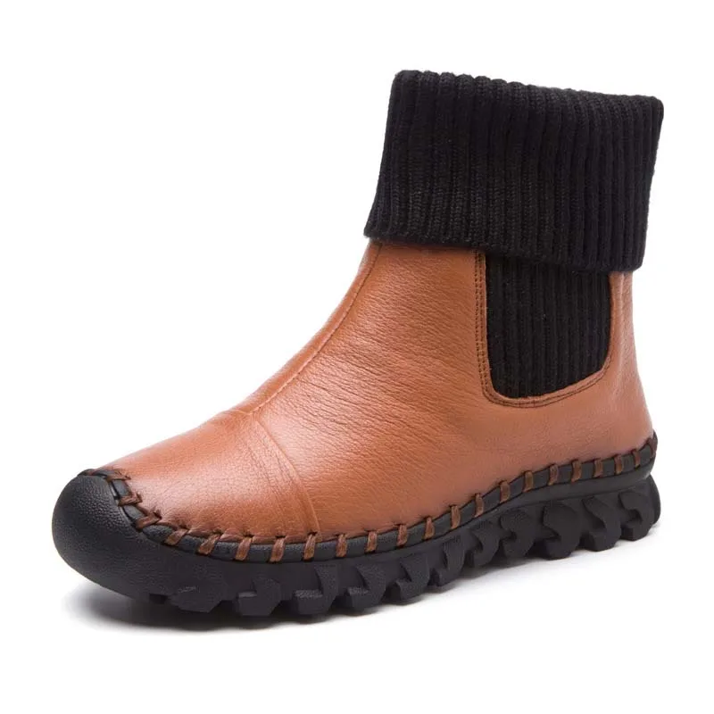 

2018 Women Winter Ankle Boots Handmade Velvet Flat With Boots Shoe Comfortable Casual Shoes Women Snow Boots