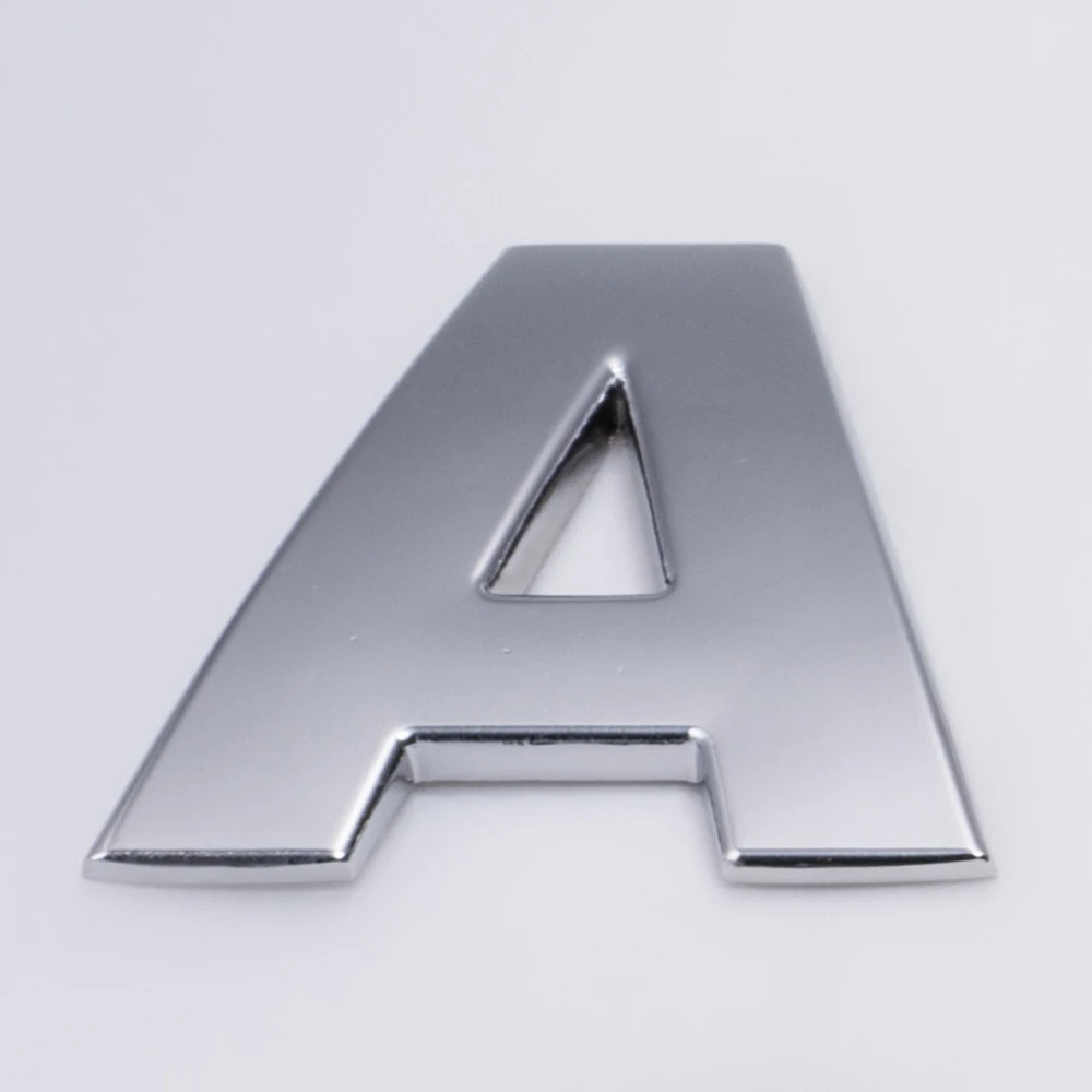 

DIY Car 3D Letters Metal Stickers 3D Emblem Badge Sticker Alphabet Logo Car film decoration Silver Color Hot Sale Car styling