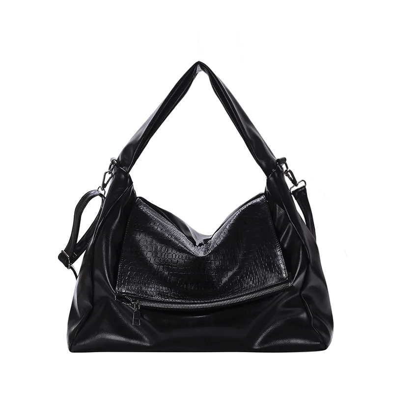 Новинка черная большая сумка для женщин и мужчин зеленая унисекс мягкая кожаная