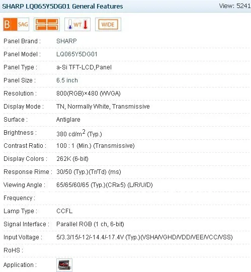 Промышленный ЖК дисплей LQ065Y5DG01Y 6 5 дюйма новый и внешний диаметр проверено перед