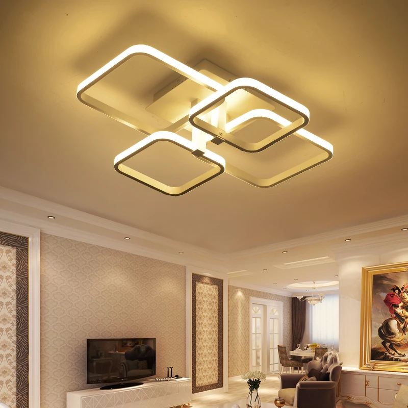 Moderna do Candelabro de Teto do Diodo Emissor de Luz do Quarto da Sala de Estar Luminárias de Teto com Acrílico de Controle Iluminação Casa Conduziu Remoto 110-220v 6 Cheap Luzes de teto