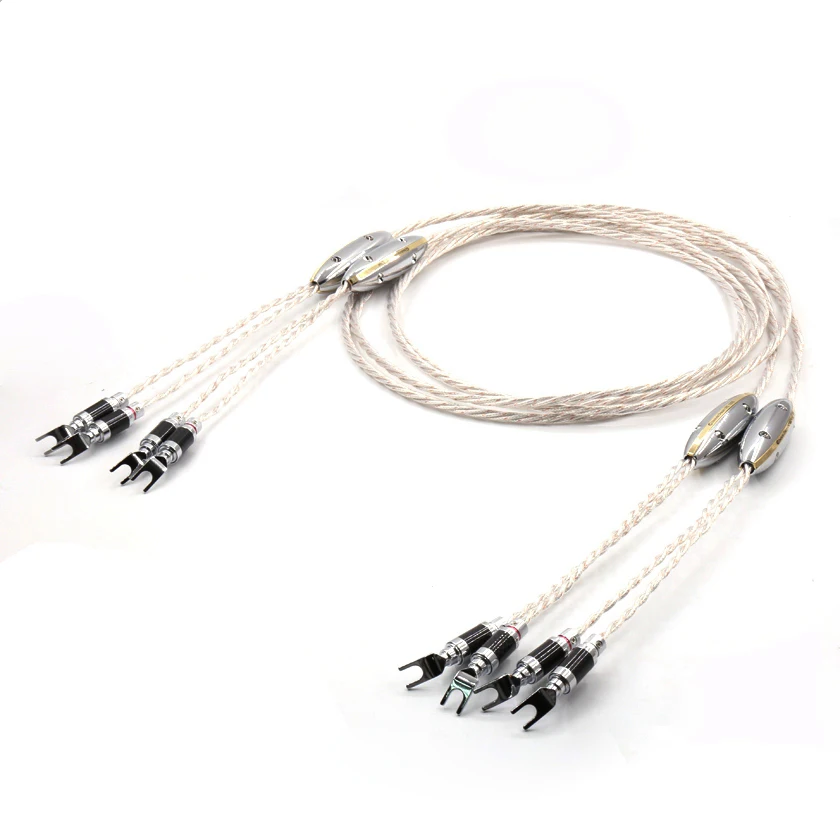 

Hifi audio Absolute Dream audio Speaker cables with Carbon fiber Y Spade plugs
