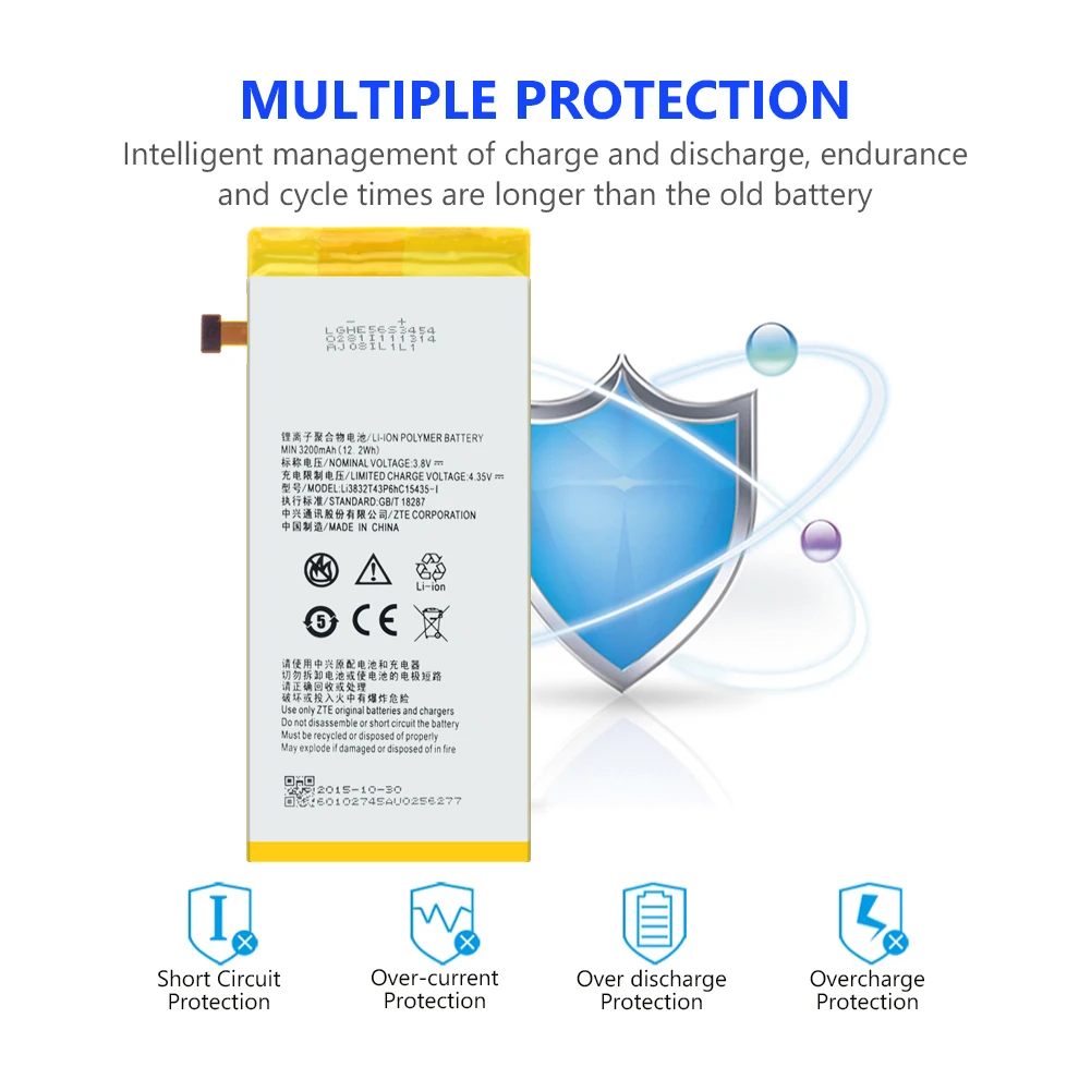 Аккумуляторная Li3832T43P6hC15435 1 батарея литиевый телефон батареи для ZTE M901Q M901C Z787 3 8 V