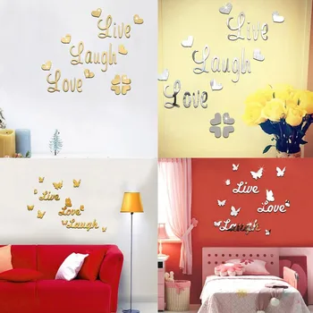 

Hot Live Laugh Love Quote Removable Wall Art Stickers Mirror Decal DIY Room Decor Wall Stickers for Kids Rooms Living Home#LR2