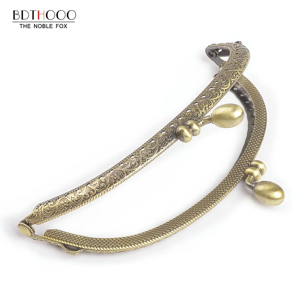 

12.5cm Metal Purse Flex Frame DIY Handles Clasp Accessories Clasps For Handbags / Coin Purses Copper Color Bags Chain10pcs