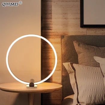 

Modern White Coffee LED Table Lamp Art Bedside Study Metal Desk Lights Home Lighting Luminaria De Mesa dimmable AC85-260V