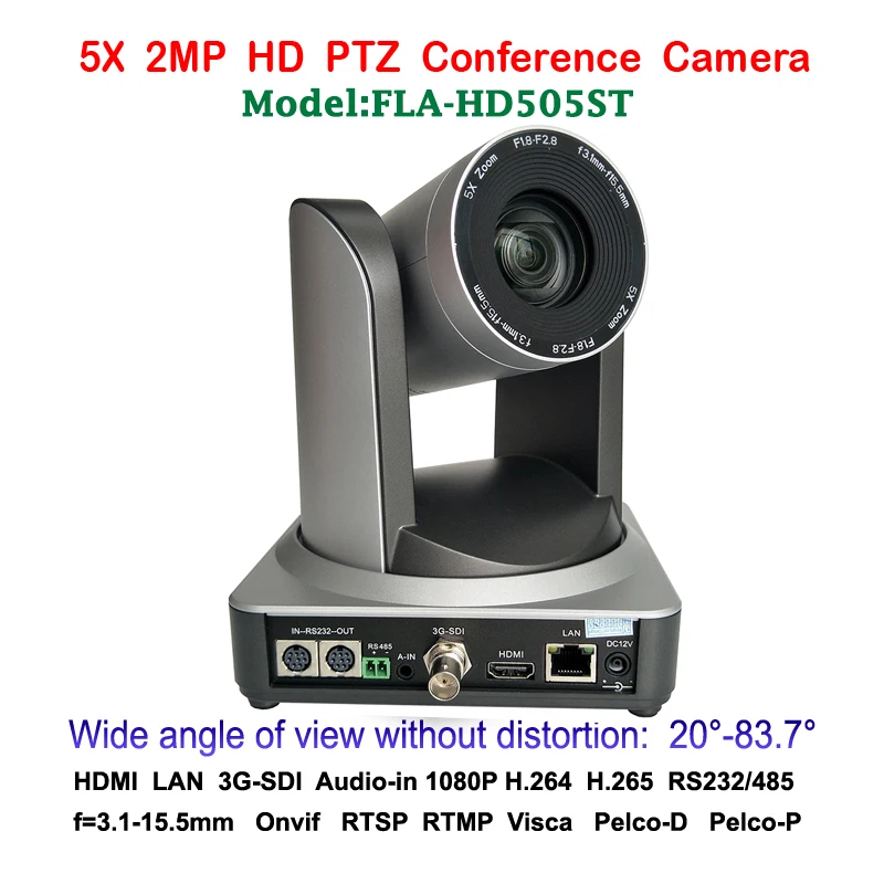 5x оптический зум 2MP Full HD 1080p до 60fps PTZ видео конференц-камера IP потоковая передача и