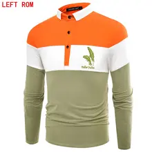 Европейский размер, бренд, Мужская Однотонная рубашка поло с длинным рукавом, осенняя теплая рубашка с длинным рукавом, повседневные топы с принтом, хлопковая рубашка поло