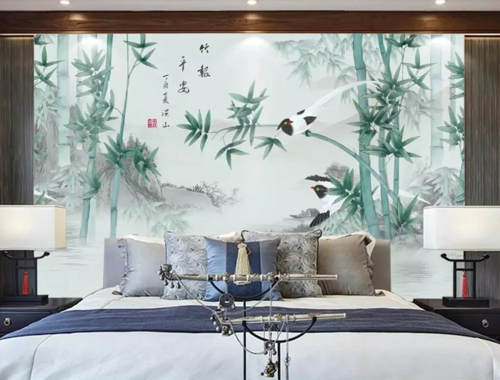 Beibehang пользовательские обои HD росписи китайский стиль чернилами пейзаж ТВ диван бамбук газета мира фон росписи 3d обои